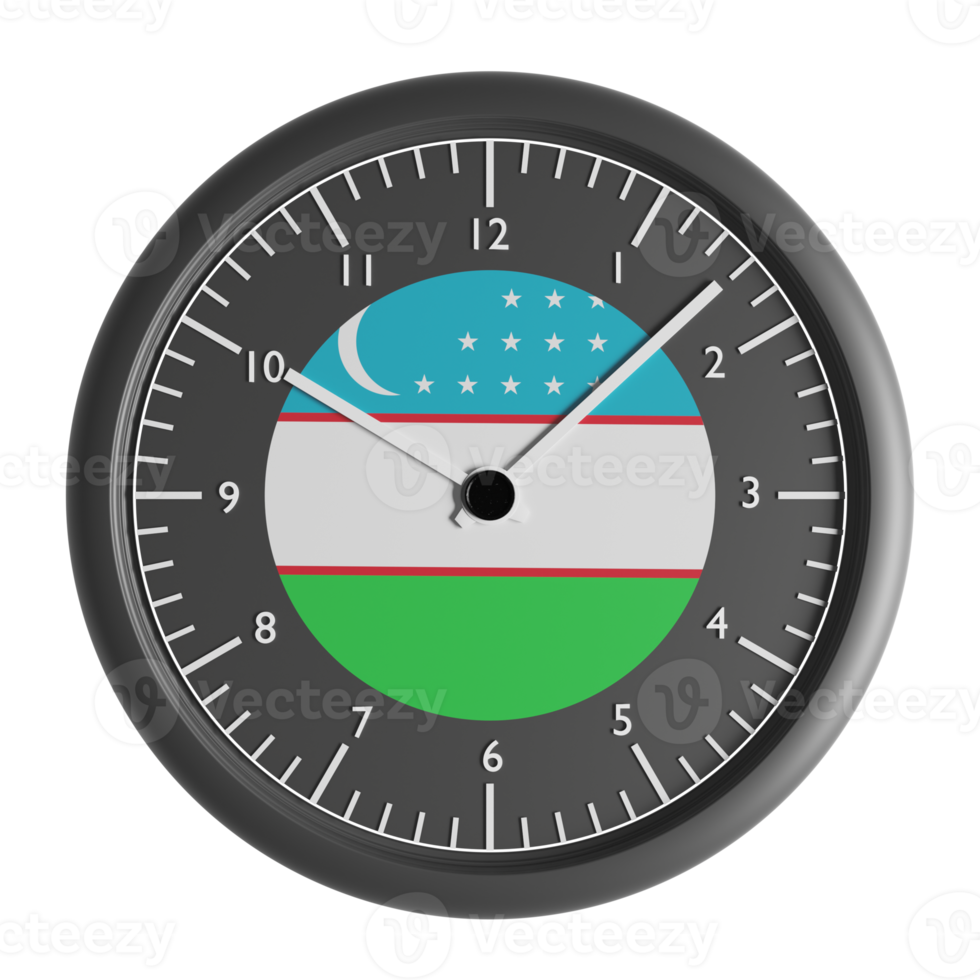 pared reloj con el bandera de Uzbekistán png