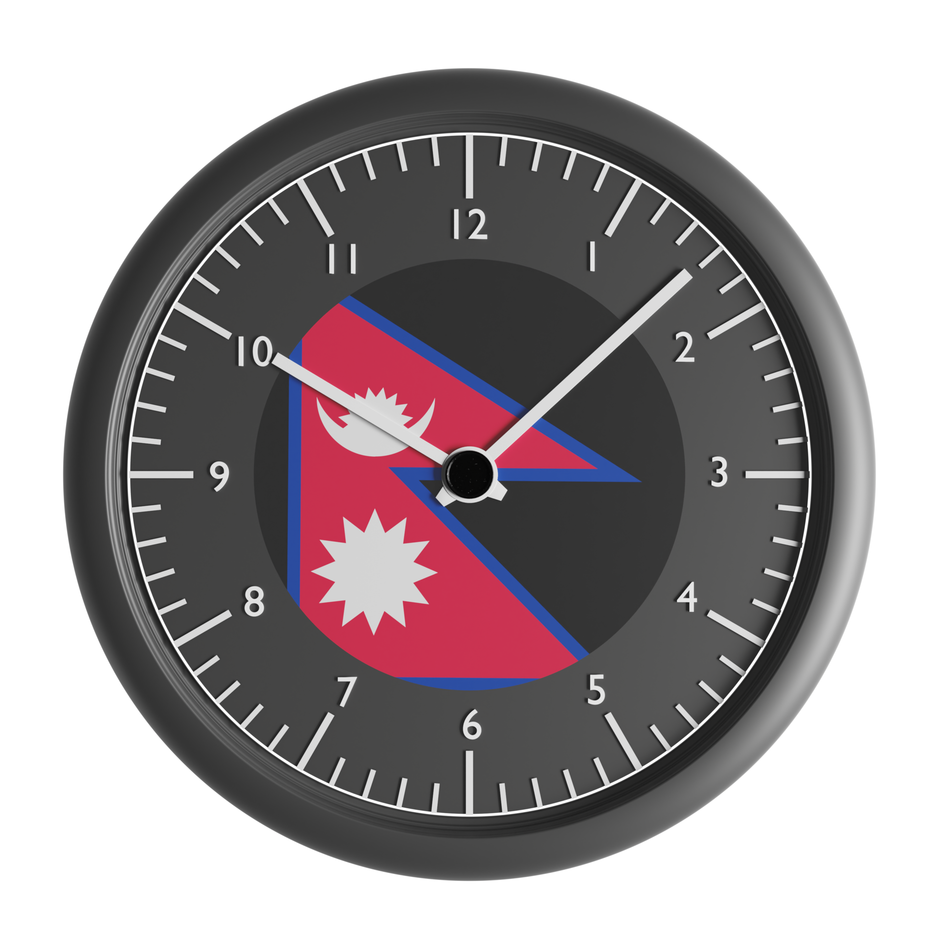 Wall clock with the flag of Nepal 20999259 PNG