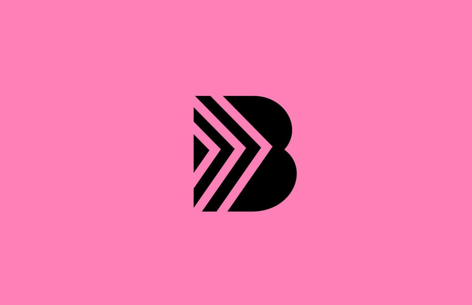 pink black B alphabet letter logo icon design with geometric lines. Creative template for company and business vector