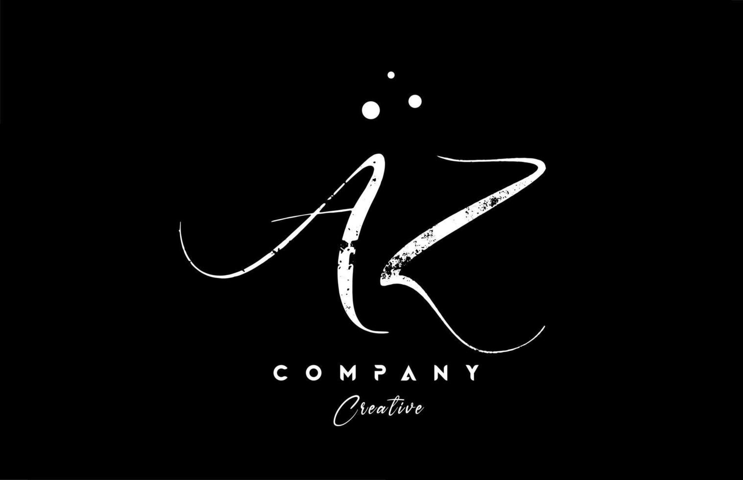 vintage AZ alphabet letter logo icon combination design with dots. Creative hand written template for company vector