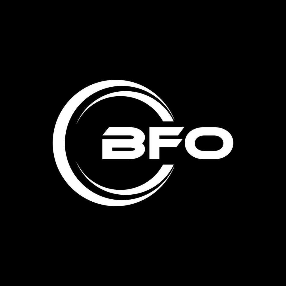 BFO letter logo design in illustration. Vector logo, calligraphy designs for logo, Poster, Invitation, etc.