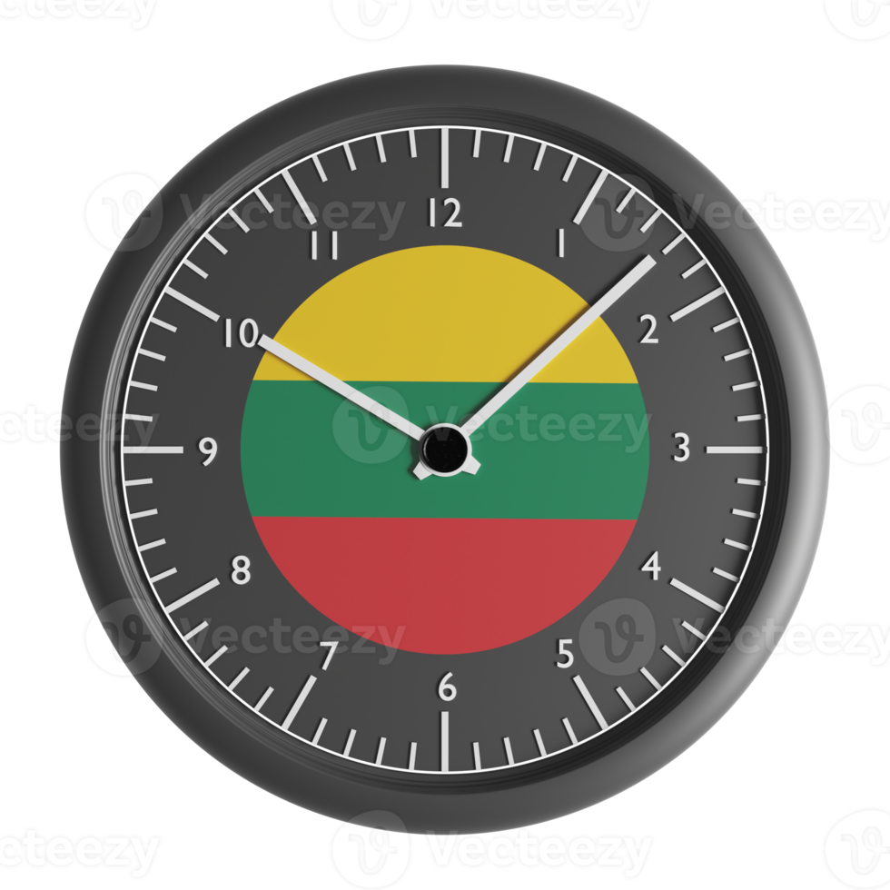 Wall clock with the flag of Lithuania 20999425 PNG