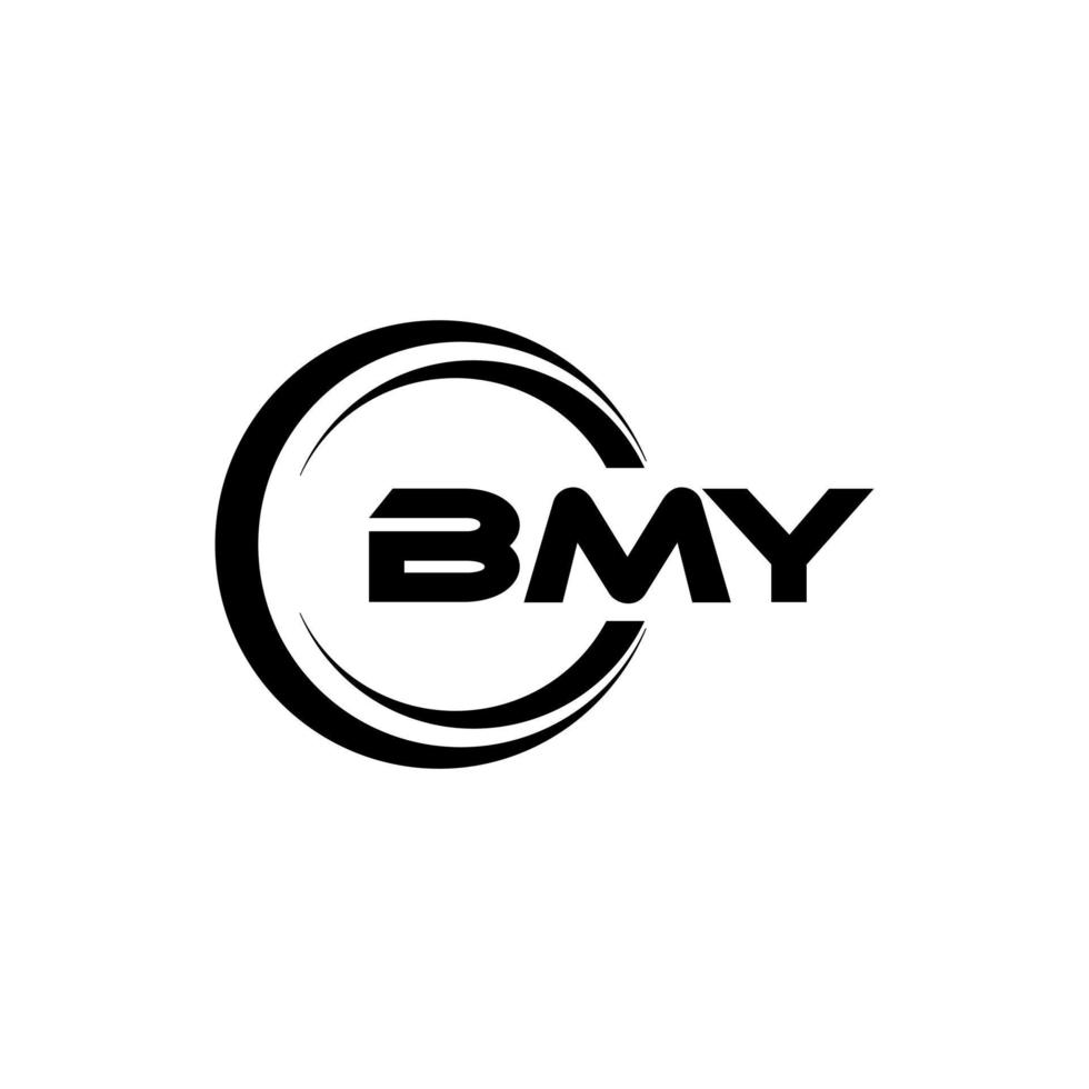 BMY letter logo design in illustration. Vector logo, calligraphy designs for logo, Poster, Invitation, etc.