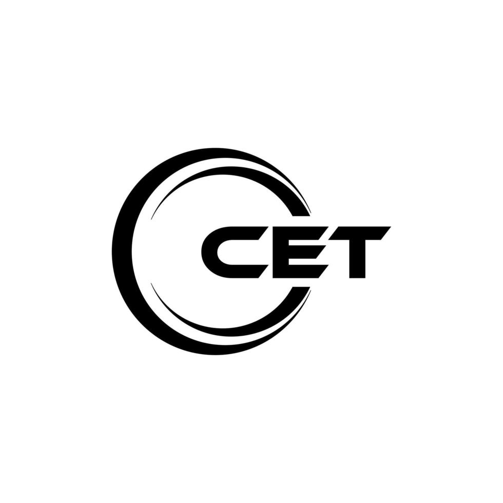 CET letter logo design in illustration. Vector logo, calligraphy designs for logo, Poster, Invitation, etc.