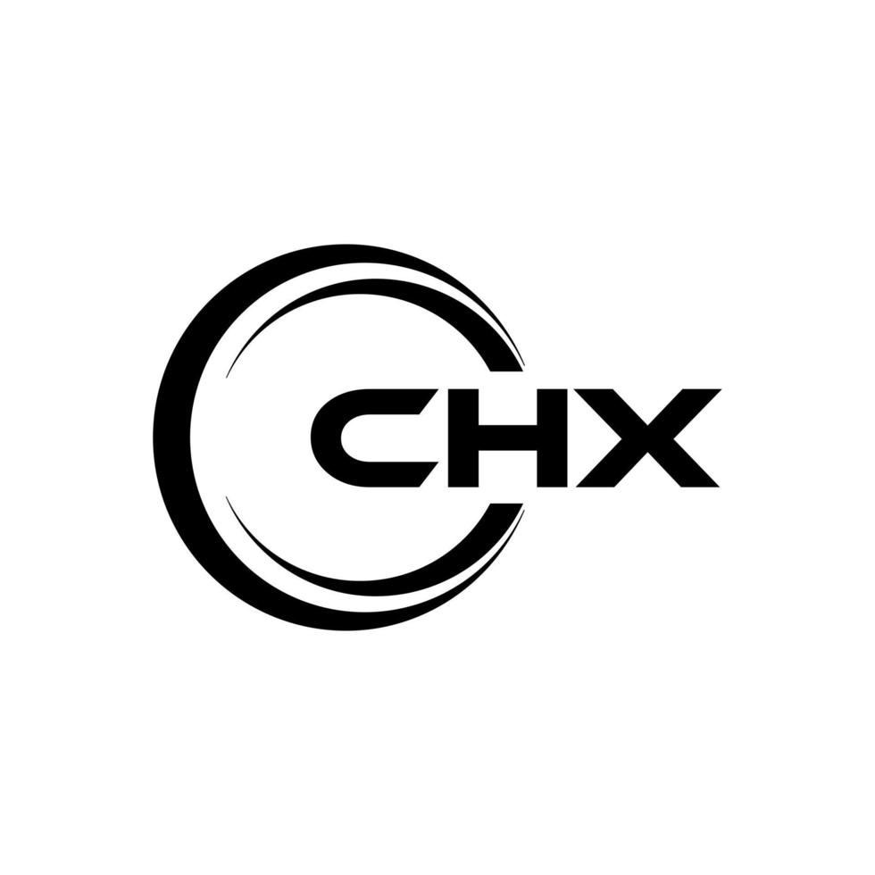 CHX letter logo design in illustration. Vector logo, calligraphy designs for logo, Poster, Invitation, etc.