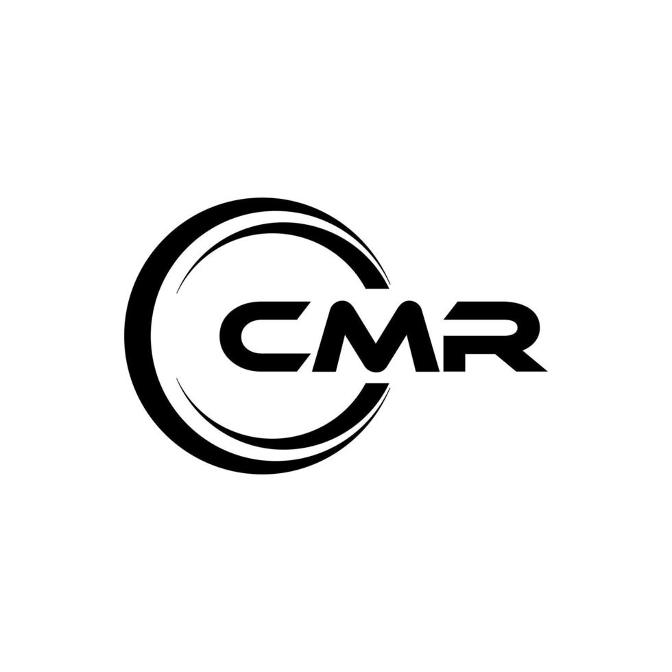 CMR letter logo design in illustration. Vector logo, calligraphy designs for logo, Poster, Invitation, etc.