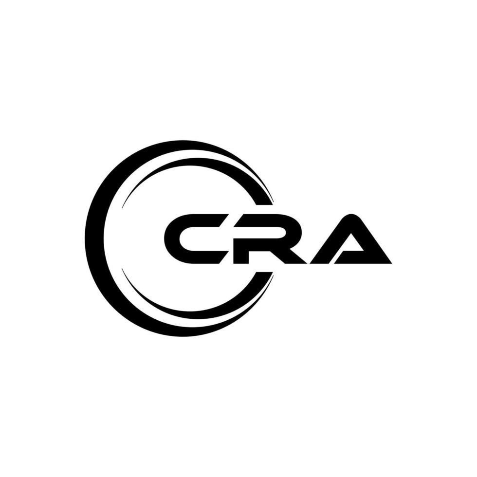 CRA letter logo design in illustration. Vector logo, calligraphy designs for logo, Poster, Invitation, etc.