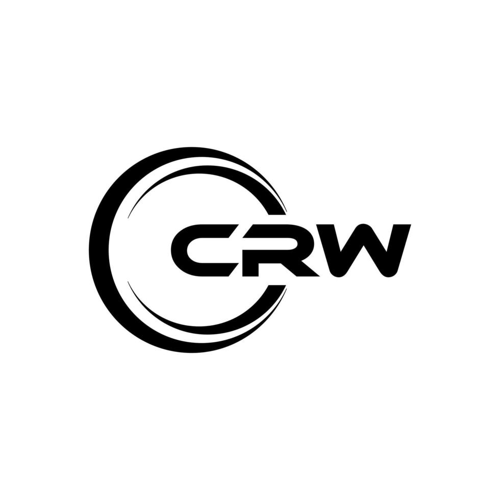 CRW letter logo design in illustration. Vector logo, calligraphy designs for logo, Poster, Invitation, etc.
