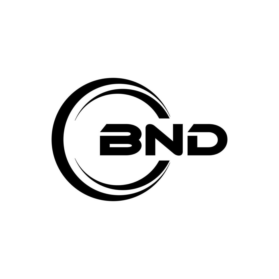 diseño de logotipo de letra bnd en la ilustración. logotipo vectorial, diseños de caligrafía para logotipo, afiche, invitación, etc. vector