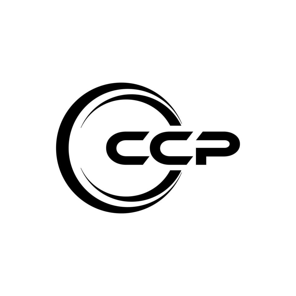 ccp letra logo diseño en ilustración. vector logo, caligrafía diseños para logo, póster, invitación, etc.