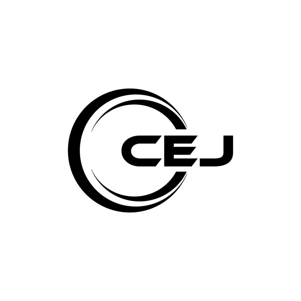 CEJ letter logo design in illustration. Vector logo, calligraphy designs for logo, Poster, Invitation, etc.