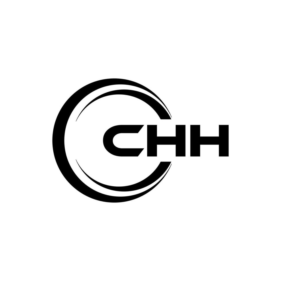 CHH letter logo design in illustration. Vector logo, calligraphy designs for logo, Poster, Invitation, etc.