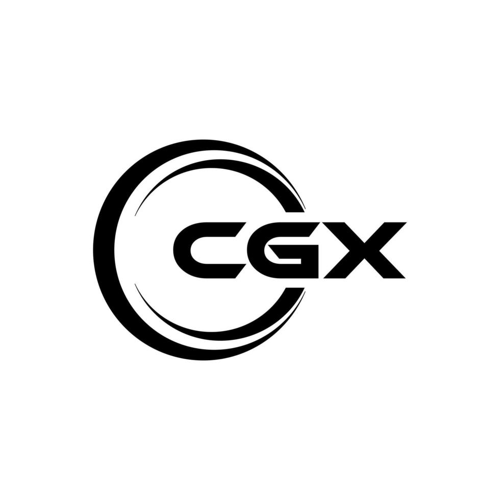 CGX letter logo design in illustration. Vector logo, calligraphy designs for logo, Poster, Invitation, etc.