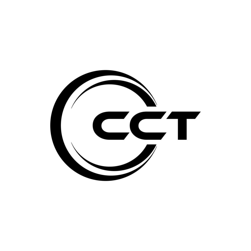 CCT letter logo design in illustration. Vector logo, calligraphy designs for logo, Poster, Invitation, etc.