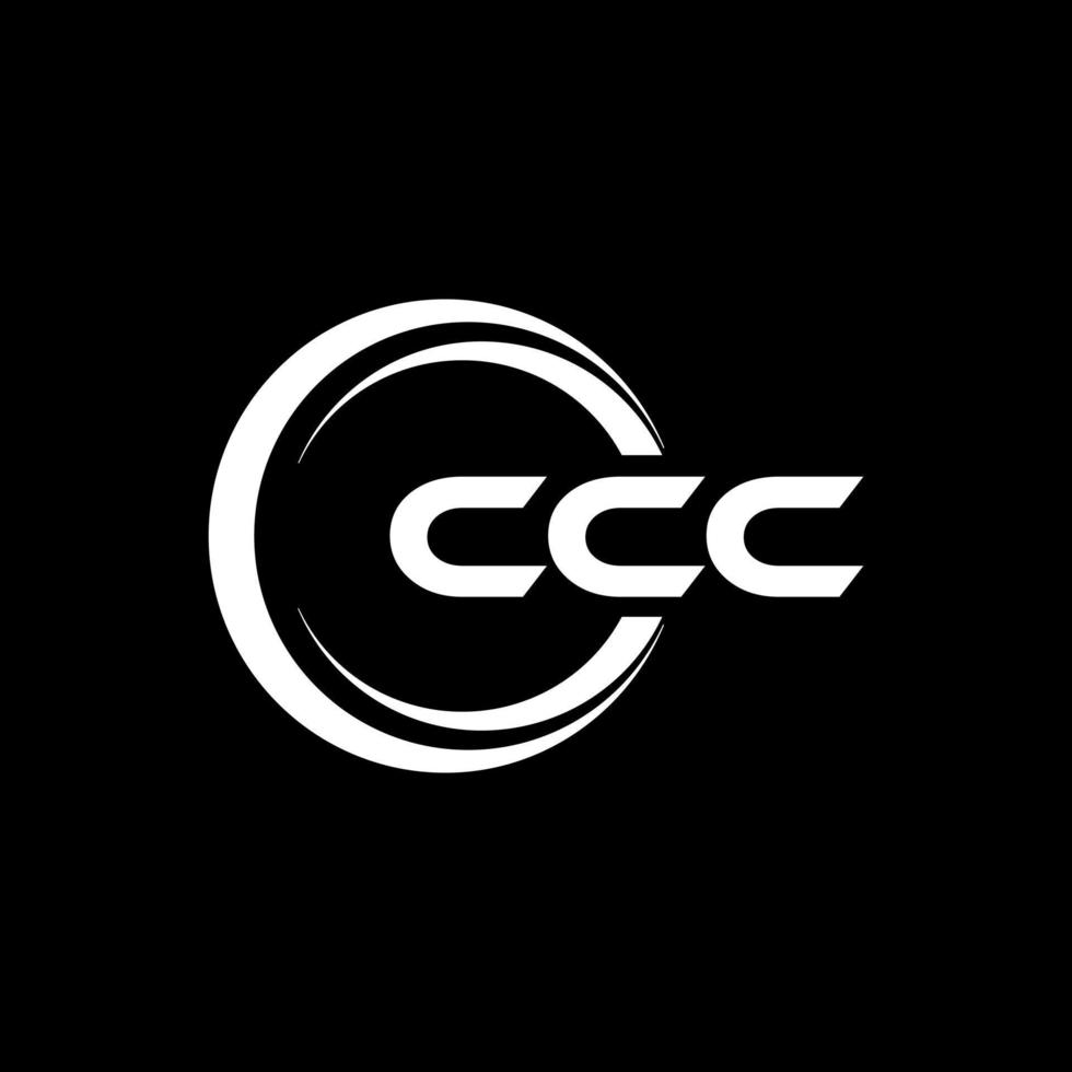 CCC letter logo design in illustration. Vector logo, calligraphy designs for logo, Poster, Invitation, etc.