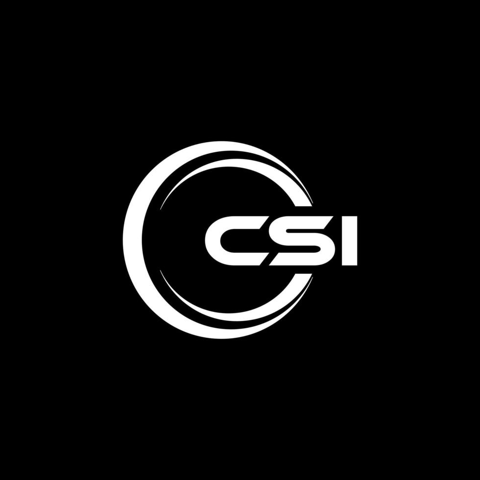 CSI letter logo design in illustration. Vector logo, calligraphy designs for logo, Poster, Invitation, etc.