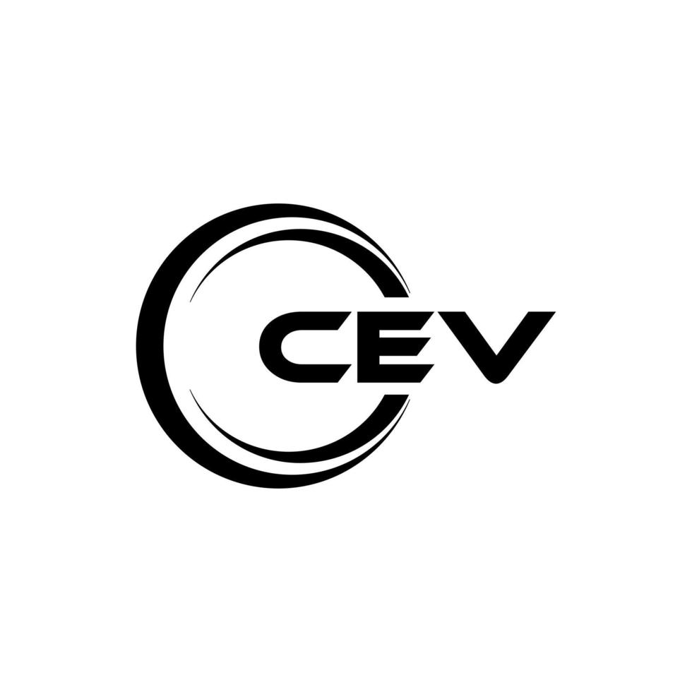 CEV letter logo design in illustration. Vector logo, calligraphy designs for logo, Poster, Invitation, etc.