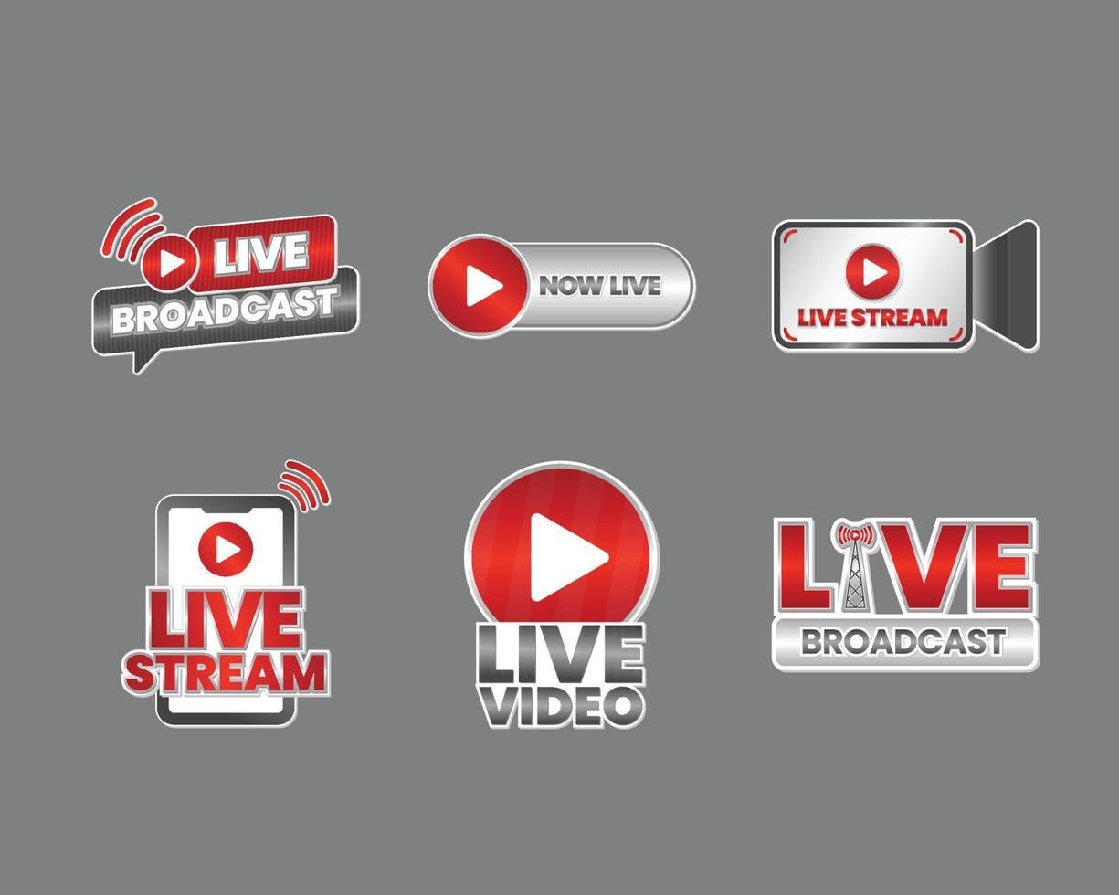 General Live Streaming Badges vector