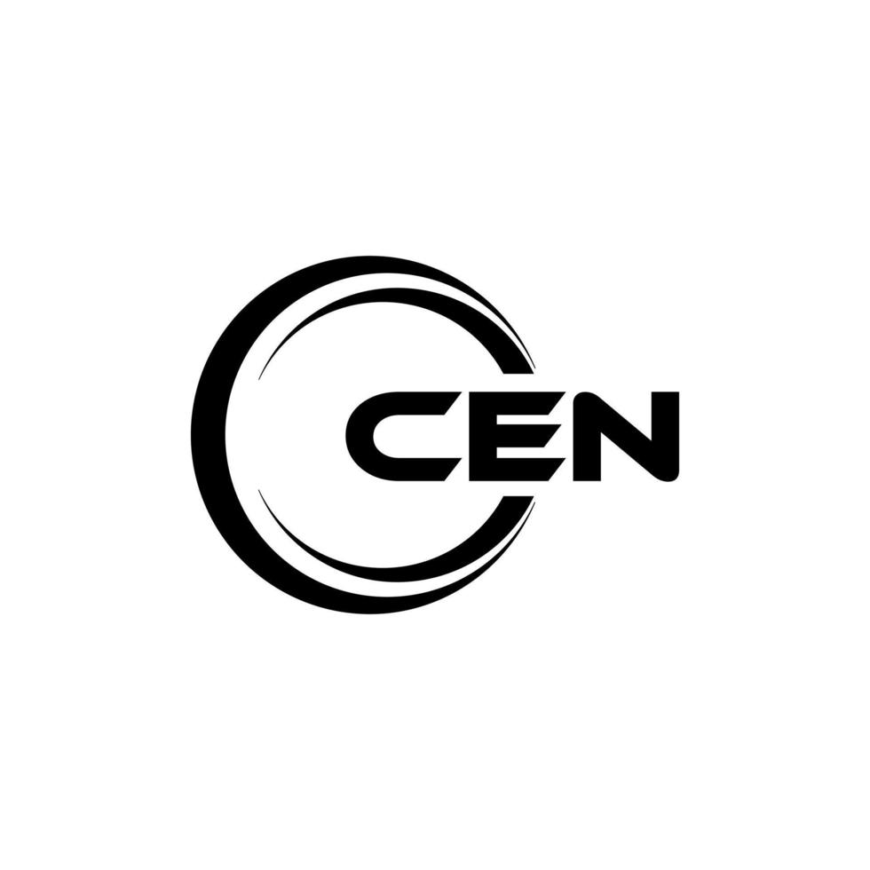 CEN letter logo design in illustration. Vector logo, calligraphy designs for logo, Poster, Invitation, etc.