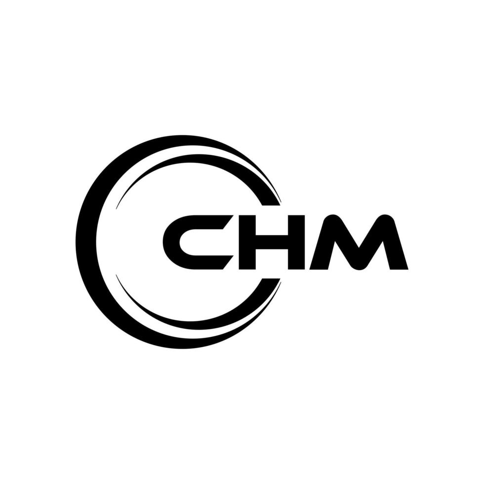 CHM letter logo design in illustration. Vector logo, calligraphy designs for logo, Poster, Invitation, etc.