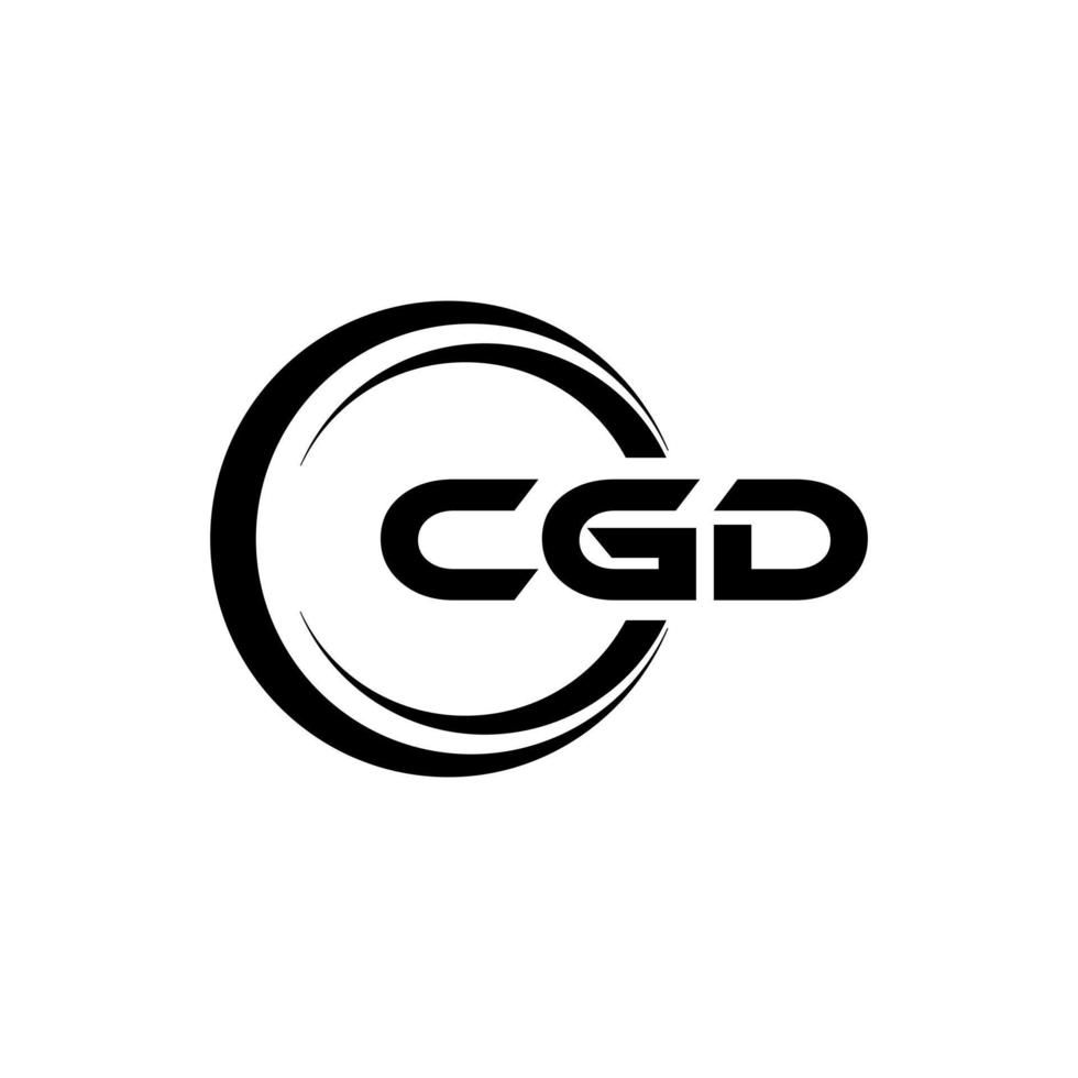 CGD letter logo design in illustration. Vector logo, calligraphy designs for logo, Poster, Invitation, etc.