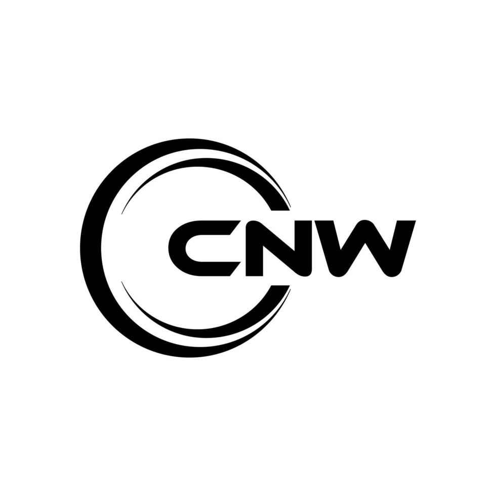 CNW letter logo design in illustration. Vector logo, calligraphy