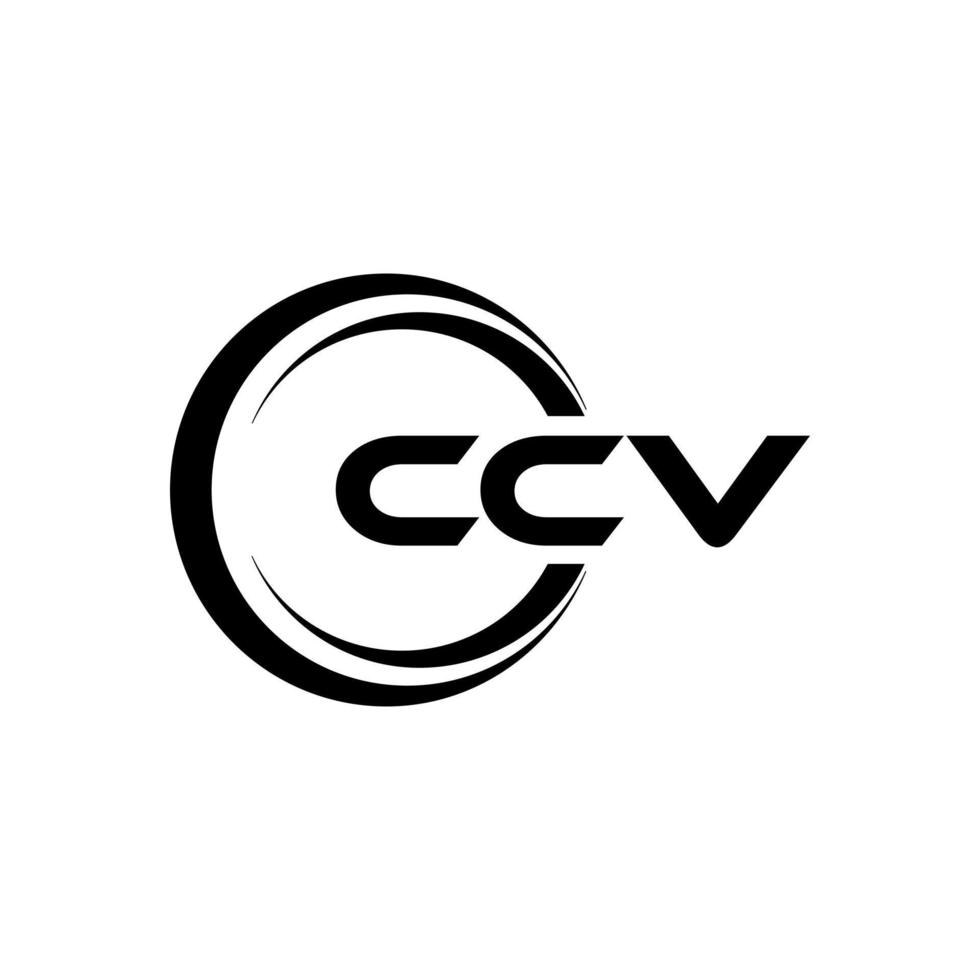 CCV letter logo design in illustration. Vector logo, calligraphy designs for logo, Poster, Invitation, etc.