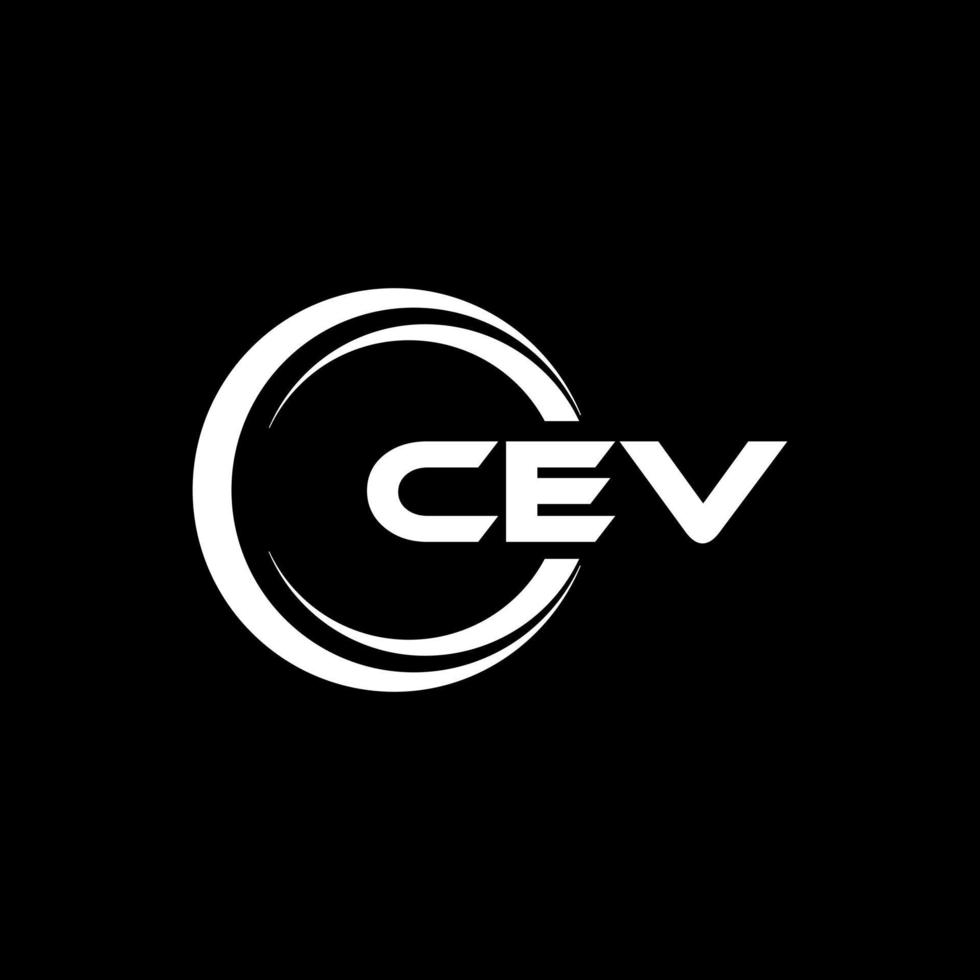 CEV letter logo design in illustration. Vector logo, calligraphy designs for logo, Poster, Invitation, etc.