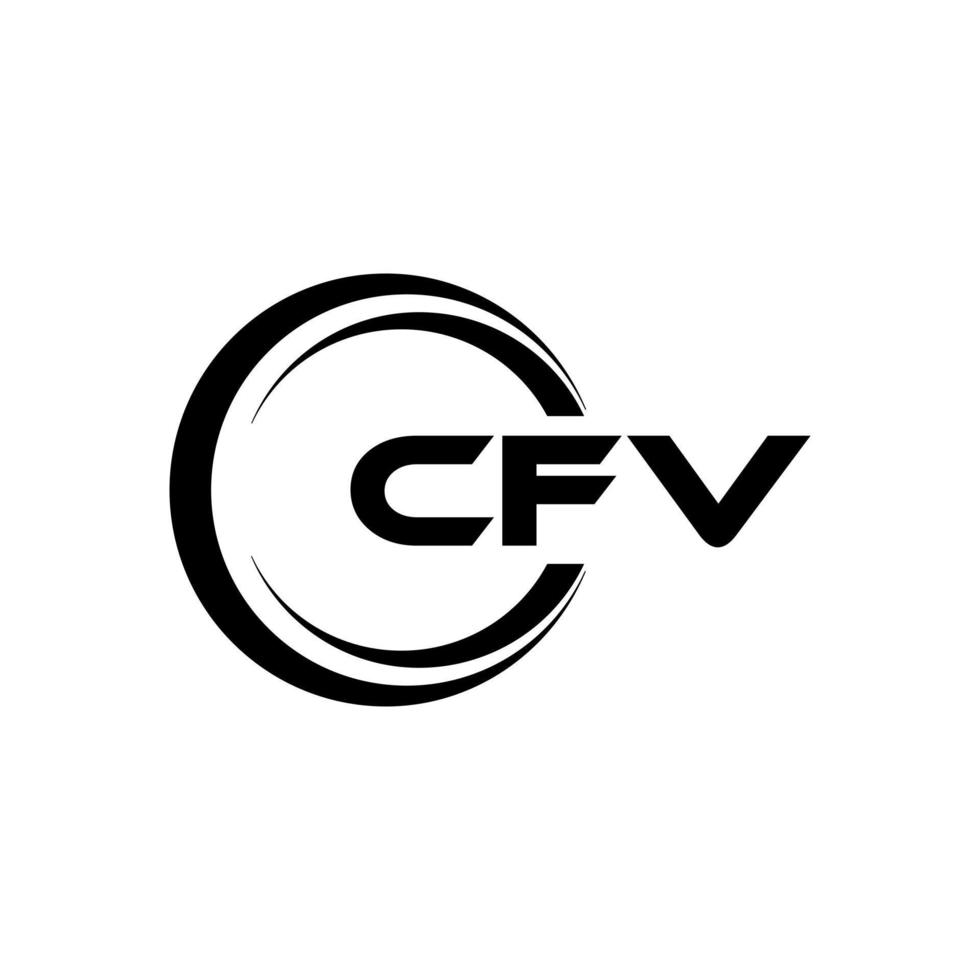 cfv letra logo diseño en ilustración. vector logo, caligrafía diseños para logo, póster, invitación, etc.