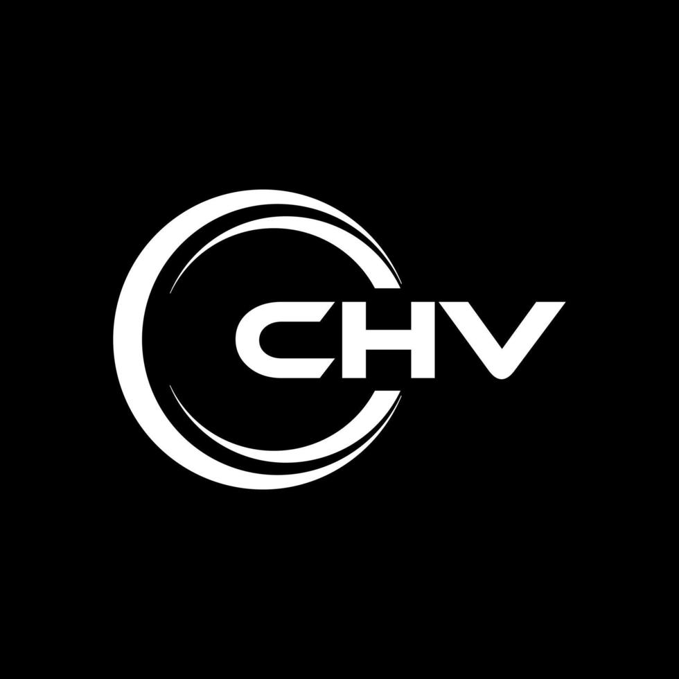 CHV letter logo design in illustration. Vector logo, calligraphy designs for logo, Poster, Invitation, etc.