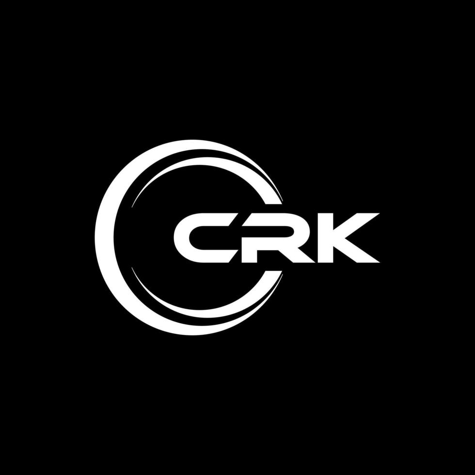 CRK letter logo design in illustration. Vector logo, calligraphy designs for logo, Poster, Invitation, etc.