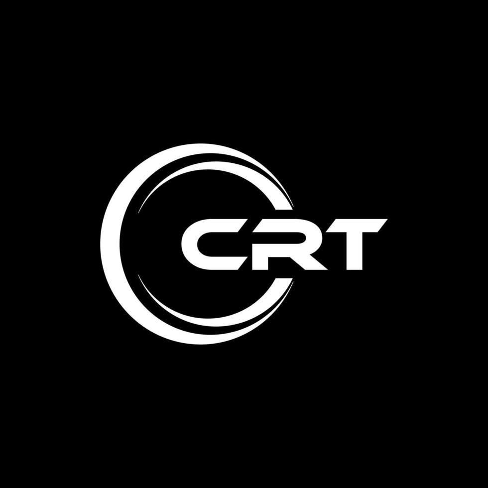 CRT letter logo design in illustration. Vector logo, calligraphy designs for logo, Poster, Invitation, etc.
