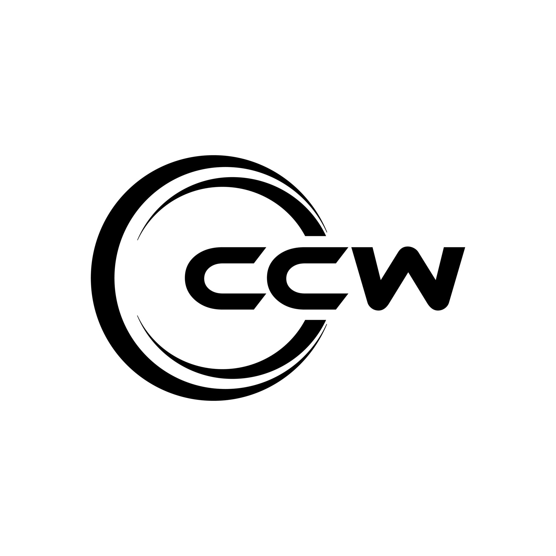 CCW letter logo design in illustration. Vector logo, calligraphy