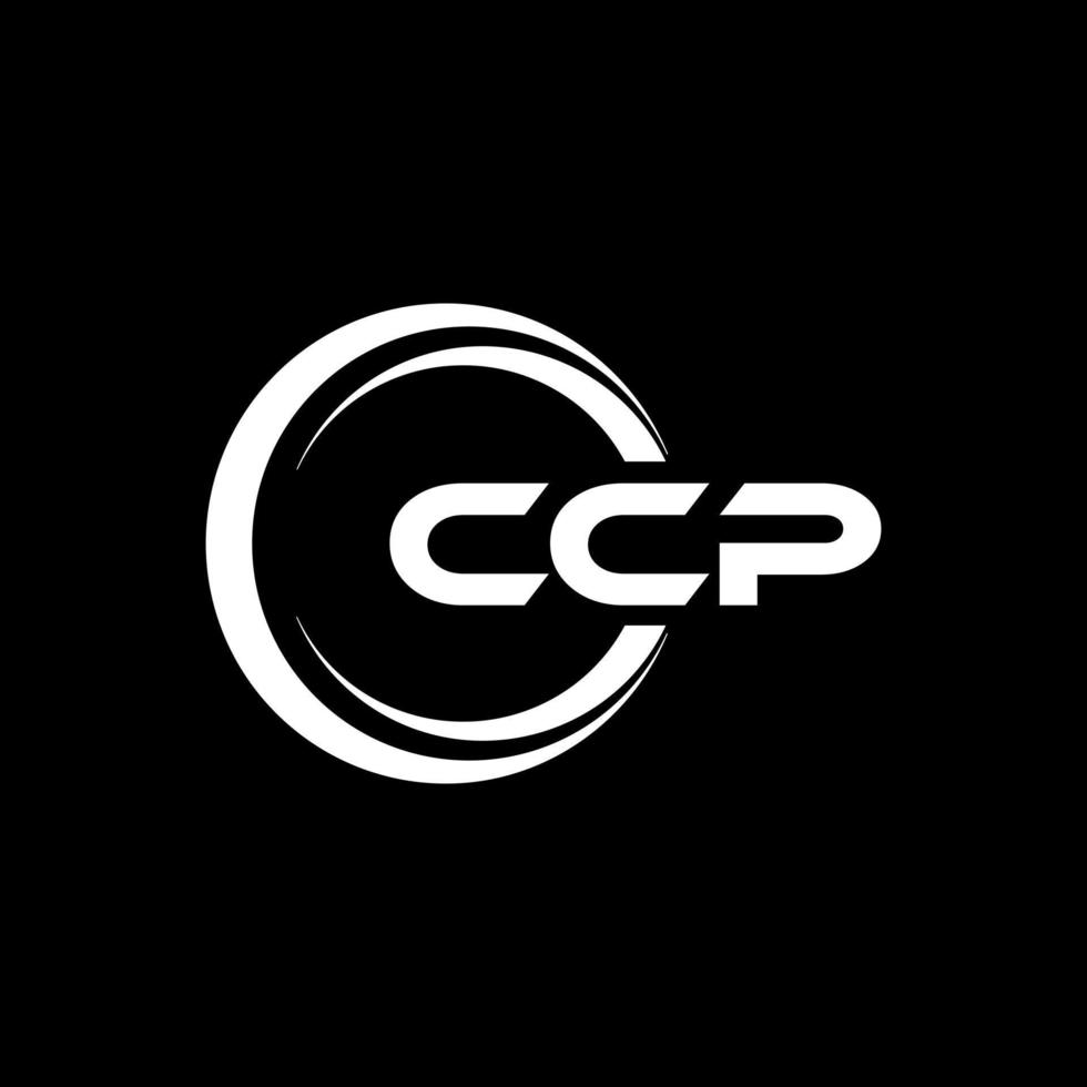 ccp letra logo diseño en ilustración. vector logo, caligrafía diseños para logo, póster, invitación, etc.