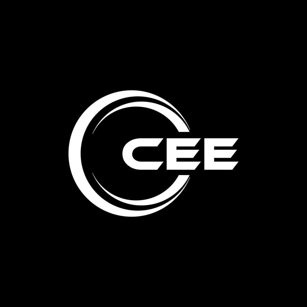 CEE letter logo design in illustration. Vector logo, calligraphy designs for logo, Poster, Invitation, etc.