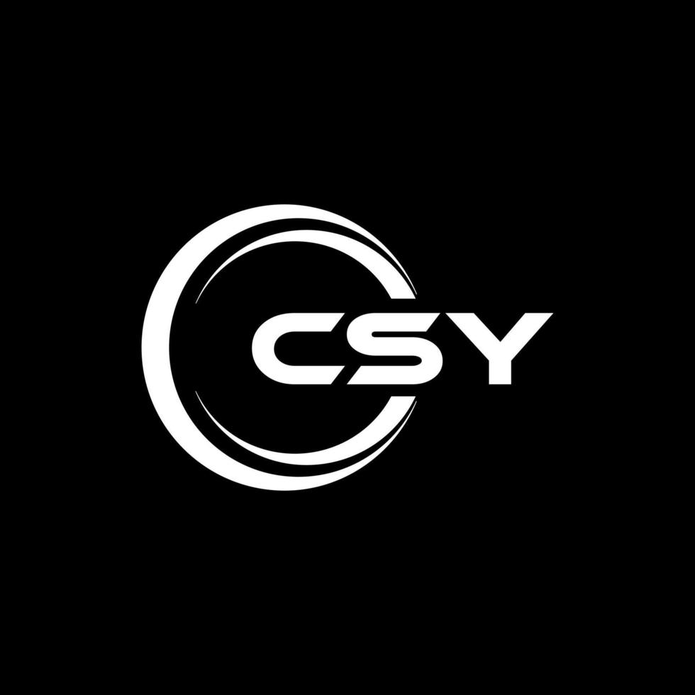 CSY letter logo design in illustration. Vector logo, calligraphy designs for logo, Poster, Invitation, etc.