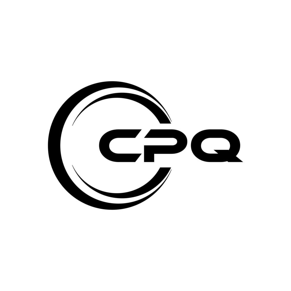 CPQ letter logo design in illustration. Vector logo, calligraphy designs for logo, Poster, Invitation, etc.