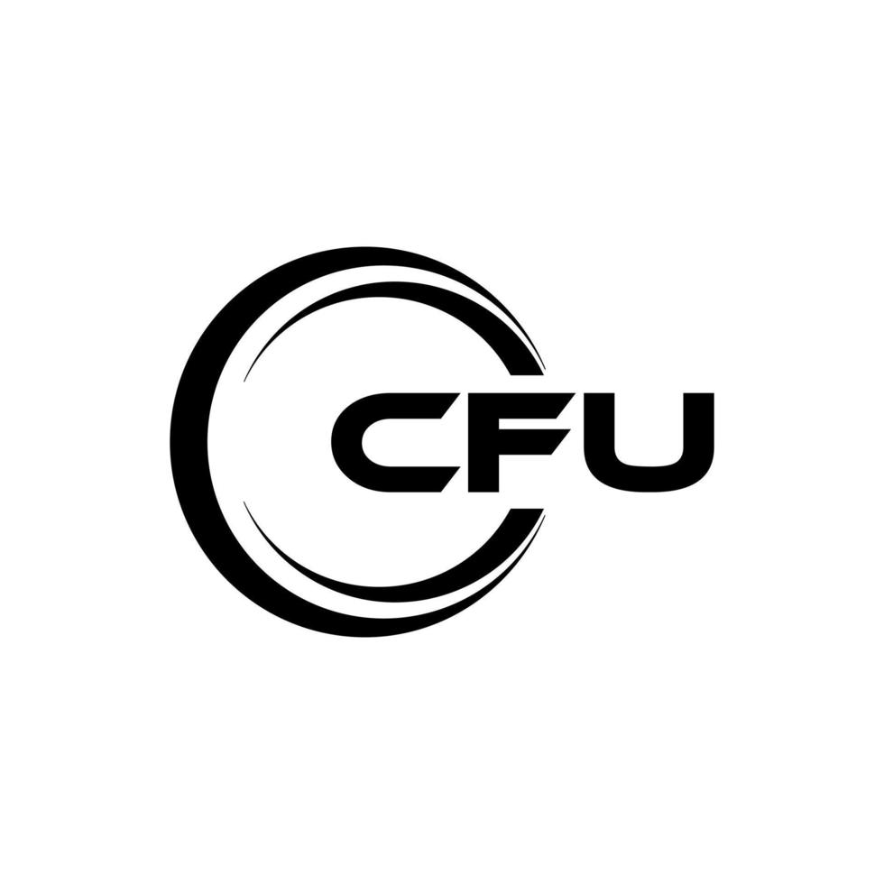 CFU letter logo design in illustration. Vector logo, calligraphy designs for logo, Poster, Invitation, etc.