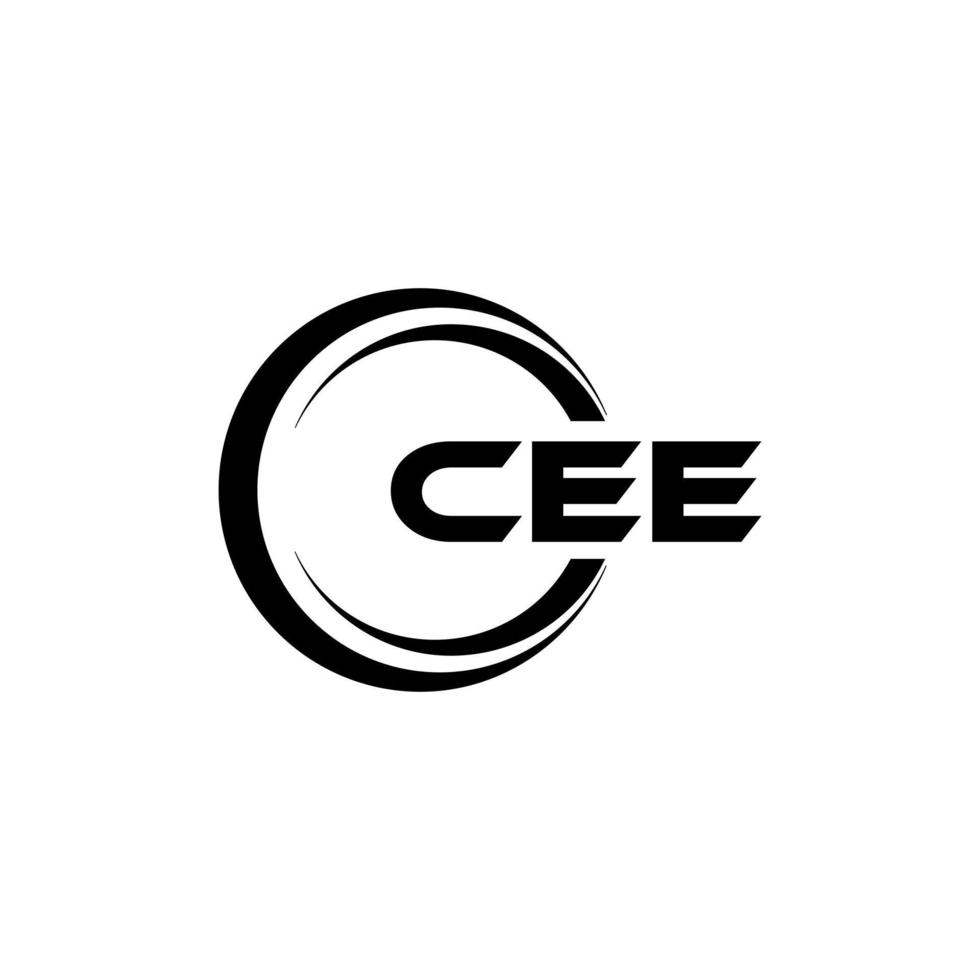 CEE letter logo design in illustration. Vector logo, calligraphy designs for logo, Poster, Invitation, etc.