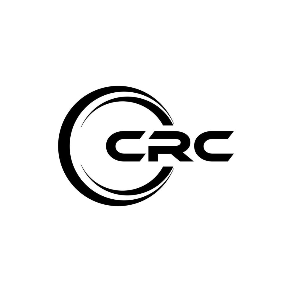 CRC letter logo design in illustration. Vector logo, calligraphy designs for logo, Poster, Invitation, etc.