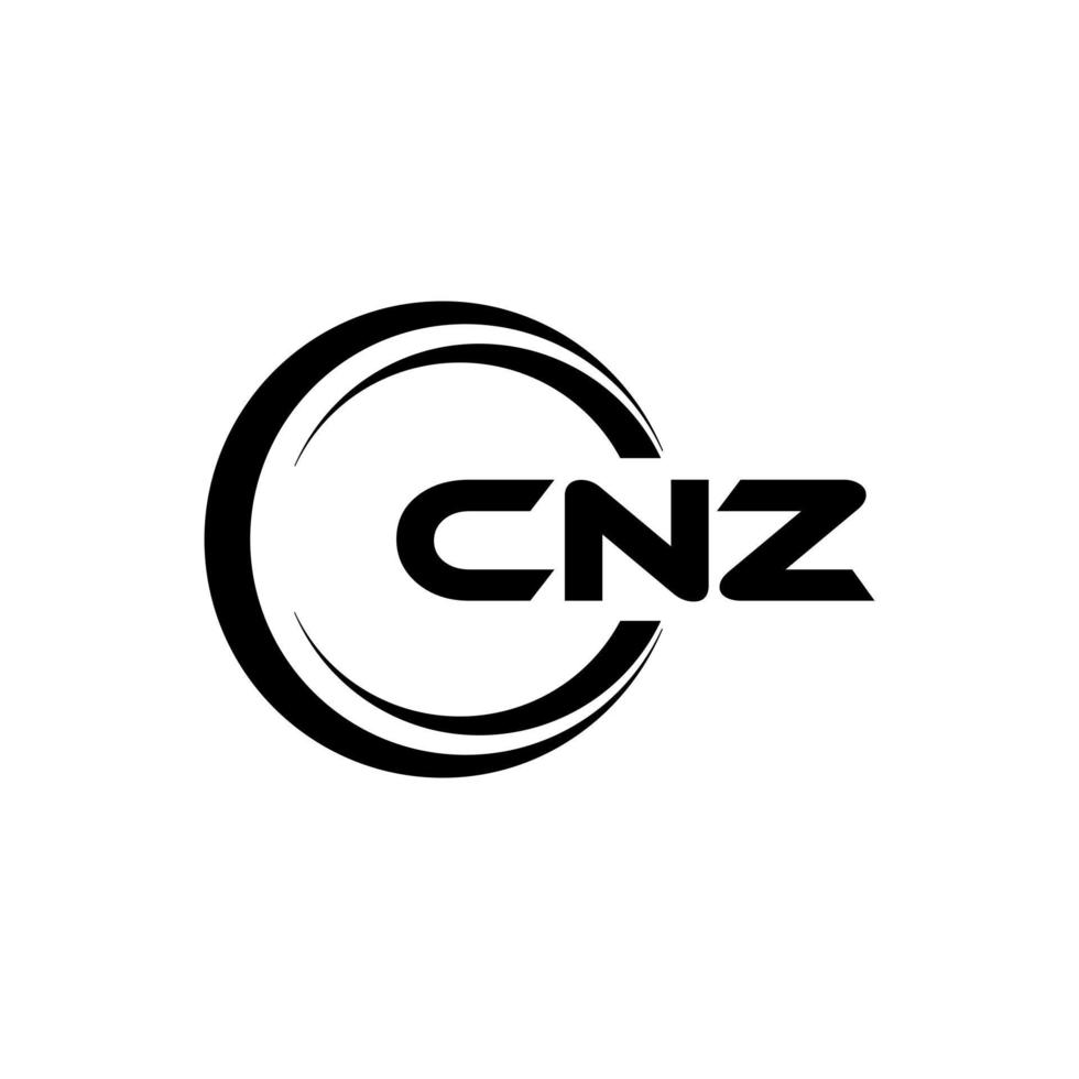 cnz letra logo diseño en ilustración. vector logo, caligrafía diseños para logo, póster, invitación, etc.