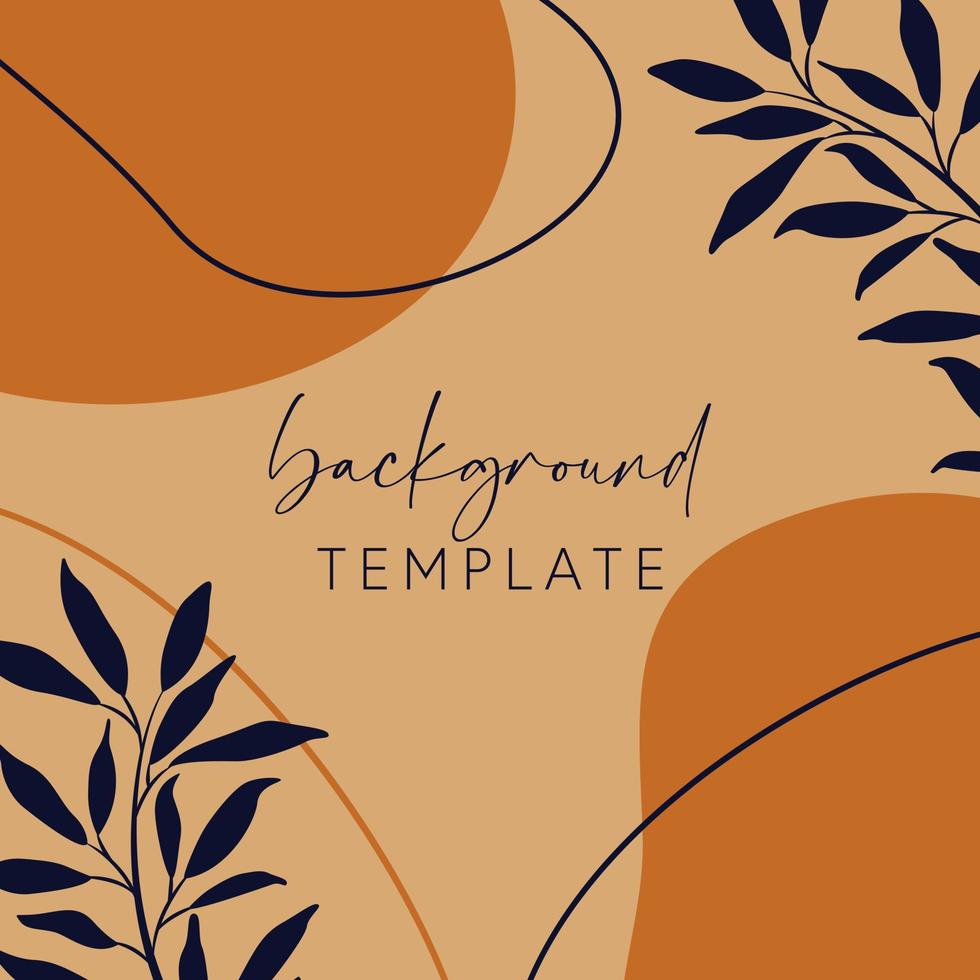 Trendy abstract square templates with leaves, flowers and geometric shapes. Good for social media posts, mobile apps, banner designs and online promotions and adverts. Abstract vector background.