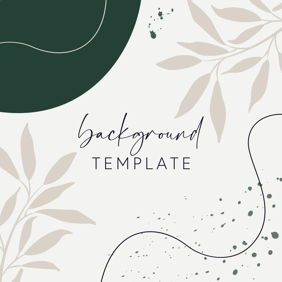 Trendy abstract square templates with leaves, flowers and geometric shapes. Good for social media posts, mobile apps, banner designs and online promotions and adverts. Abstract vector background.