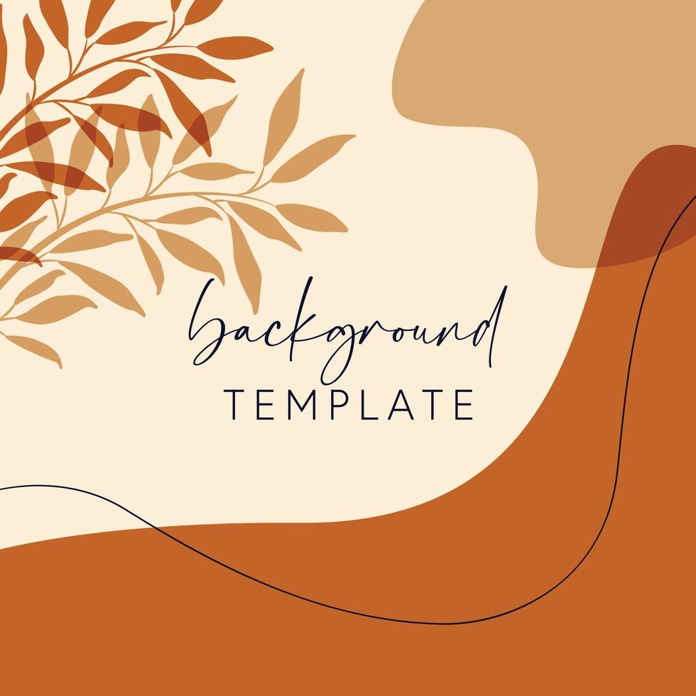 Trendy abstract square templates with leaves, flowers and geometric shapes. Good for social media posts, mobile apps, banner designs and online promotions and adverts. Abstract vector background.