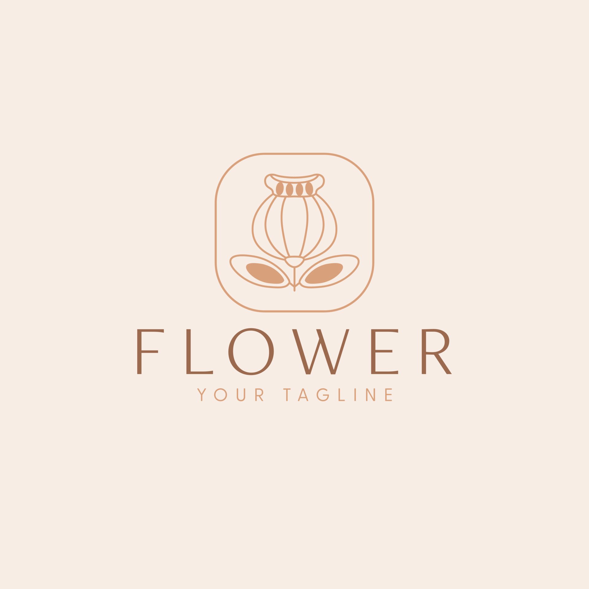 Simple flower vector logo design. Floral logo design for beauty