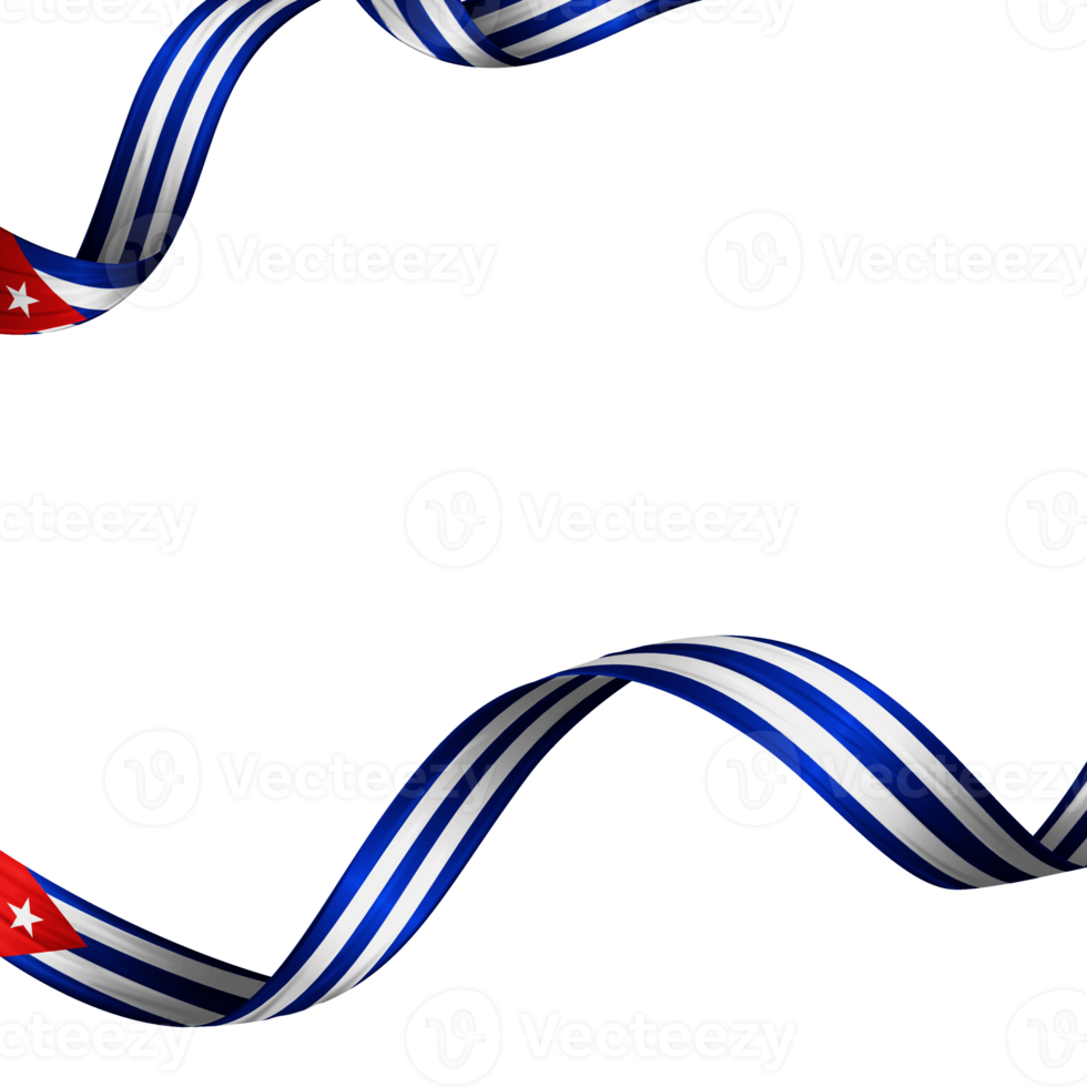 Ribbon with cuba flag color 3d png
