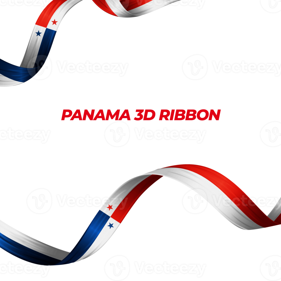 Ribbon with panama flag color 3d png