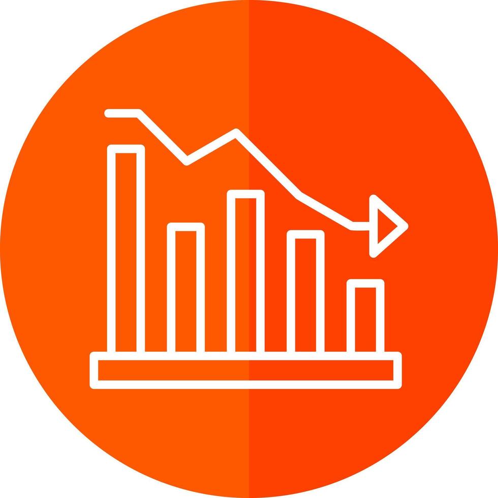 Fluctuation Down Vector Icon Design