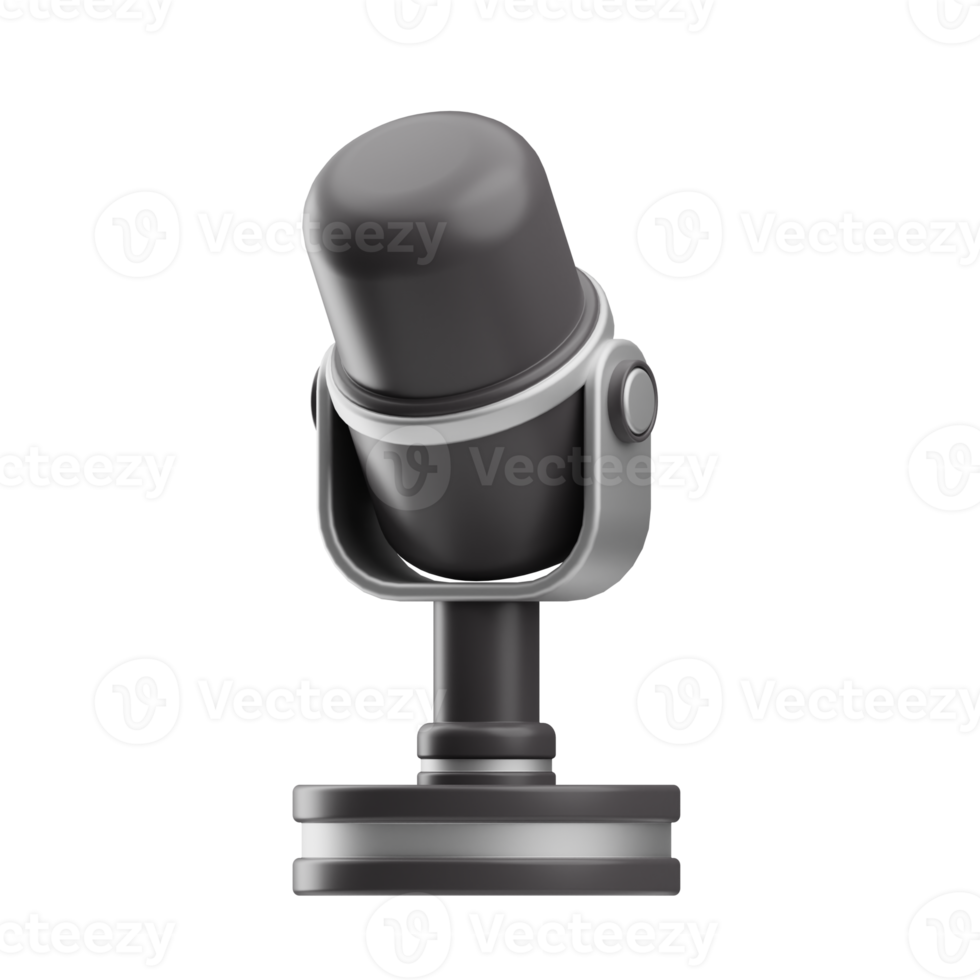 Accueil écran microphone illustration 3d png