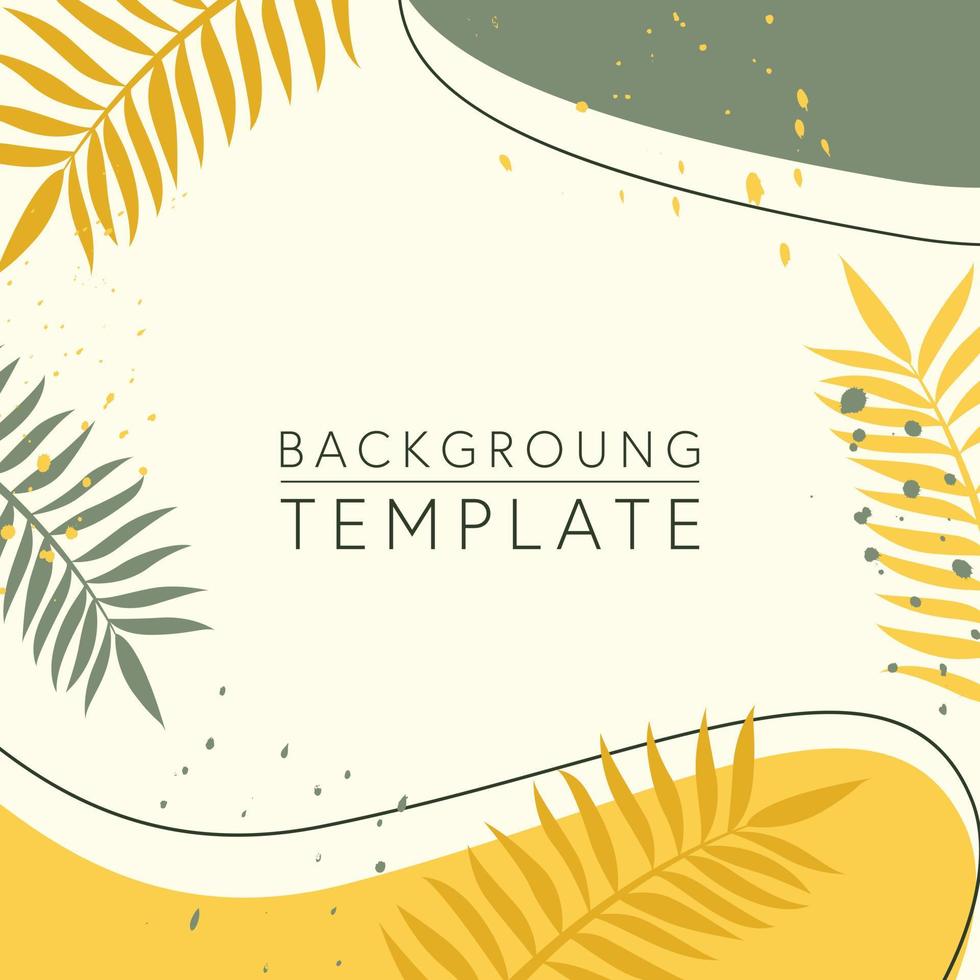 Trendy abstract square templates with leaves, flowers and geometric shapes. Good for social media posts, mobile apps, banner designs and online promotions and adverts. Abstract vector background.